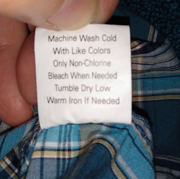 🔴 SALE VTG Hollister Blue/Green Plaid Short Sleeve Western Pearl Snap Button Up - Picture 5 of 6